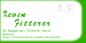 kevin fitterer business card